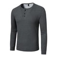 thumbnail image 2 of Long Sleeve Henley Shirts for Men Casual Waffle Cotton Tee Shirt Lightweight Thermal Henley T-Shirt with Button, 2 of 4