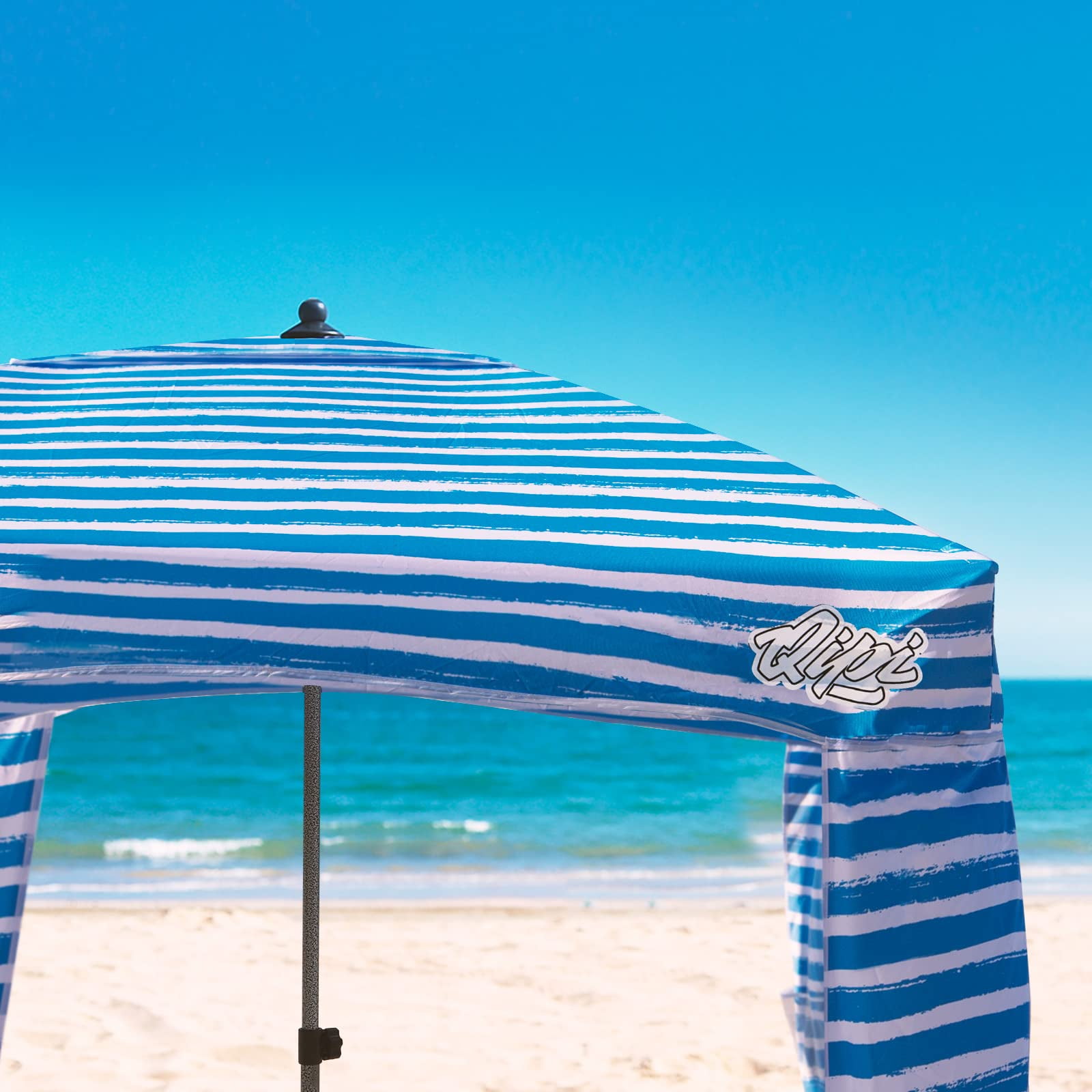 Qipi Beach Cabana - Easy to Set up Canopy, Waterproof, Portable 6' x 6' Beach Shelter, Included Side Wall, Shade with UPF 50+ UV Protection, Ultimate Sun Umbrella