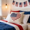 thumbnail image 4 of 4th of July Throw Pillow Covers,Cushion Cover,Flag Star Heart Pattern Decorative Pillowcase for Independence Day Sofa Couch Bed Home Outdoor Car, 4 of 7