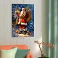 thumbnail image 4 of Christmas Santa with Deer Wall Art Picture Painting Poster Canvas Print Posters Artworks Bedroom Living Room Decor 16x24inch(40x60cm), 4 of 6