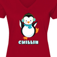 thumbnail image 4 of Inktastic Chillin Penguin Women's V-Neck T-Shirt, 4 of 5