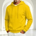 thumbnail image 2 of Vxararl Men's Lined Hoodie Long Sleeve Drawstring Casual Pullover with Pocket Oversized Hood Drawstring Sweatshirts Casual Daily Wear, Travel, Weekend, Workout and Streetwear Hoodie Men Yellow L, 2 of 6