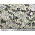 thumbnail image 2 of Soimoi Yellow Cotton Jersey Fabric Stencil Cow & Pig Animal Fabric Prints By Yard 58 Inch Wide, 2 of 3