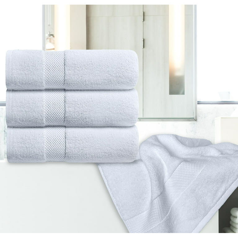 White Classic Luxury Bath Towels Large - Cotton Hotel Spa Bathroom Towel |30x56 | 4 Pack | White, Size: 30 x 56