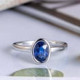 thumbnail image 3 of HeartsAndYou 1.4ct Natural Oval Blue Sapphire Ring Bezel Set Solitaire 14k SOLID White Gold, 3 of 9