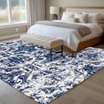 thumbnail image 4 of 5'x8' Area Rugs, Navy Blue Boho Indoor Outdoor Area Rug for Living Room Bedroom, Ehtnic Abstract Art Modern Geometric Washable Bathroom Rugs Kitchen Floor Carpet Mats Home Decor Aesthetic, 4 of 8