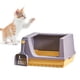 thumbnail image 4 of Inodoro para gatos con suficiente espacio, caja de arena para gatos, bandeja de arena semiabierta para gatos, caja de arena para gatos de lados altos, resultados impresionantes, 4 of 10