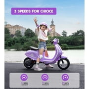 ORFELD 24V Kids Electric Motorcycle,Retro-Style Ride-On Toy for Ages 8-15, 14MPH Max Speed, LED Lights & Music, All-Terrain Tires,Purple