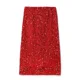 thumbnail image 4 of Elegante falda de terciopelo de cintura alta Nueva colección primavera-otoño para mujer Vestido negro de longitud media con lentejuelas, 4 of 5