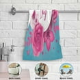 thumbnail image 4 of Mother's Day Rose Pink Hand Towels 2 PCS, Blue Romantic Love Kitchen Towel Ultra Soft and Highly Absorbent,Decorative Fingertip Face Towel for Bathroom Hotel, 28.3"x14.4", 4 of 4
