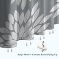 thumbnail image 6 of Gray and White Floral Pattern Shower Curtain 36"x72" ,Bathroom Decorative Shower Curtains Set with 12 Hooks,Modern Waterproof Washable Shower Curtain, 6 of 6