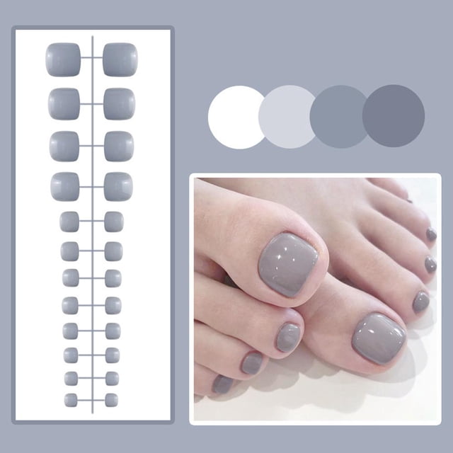 Finished Toenail Glossy Patches Fake Nails Wearable Manicure Nails Tools V0A9