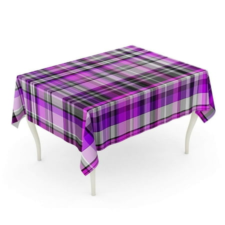 

SIDONKU Plaid Purple Tartan Abstract British Celtic Check Checkered Classic Tablecloth Table Desk Cover Home Party Decor 60x104 inch