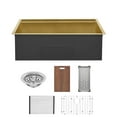thumbnail image 2 of Tourner 32 x 19 Stainless Steel, Single Basin, Undermount Kitchen Workstation Sink in Gold, 2 of 15