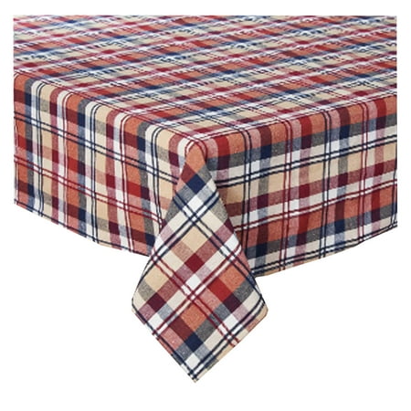 

Fall Harvest Flannel Plaid Tablecloth Multi-color Cottage Classic (60 x 102 Rectangle/Oblong)