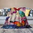 thumbnail image 2 of BCIIG Butterfly Blanket for Women Girls Soft Warm Purple Butterfly Stuff Decor Fleece Throw Blanket Plush Cozy Butterfly Animal Lightweight Flannel Gifts Blankets for Kids Adults   40x50in, 2 of 6