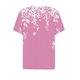 thumbnail image 3 of Blusas de Manga Corta para las Mujeres Impresas Cuello Redondo Casual Top, Blusa de Algodón de Imitación para el Hogar Y Diario, 3 of 5