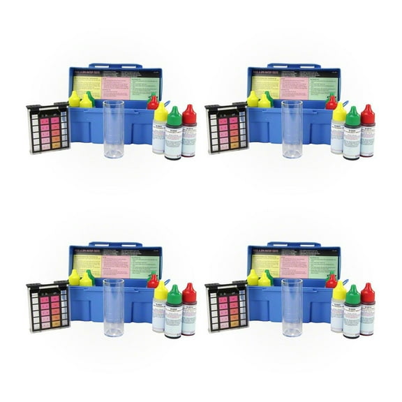 Taylor K-1004 Safety Plus Swimming Pool Chlorine Bromine Test Kit (4 Pack)