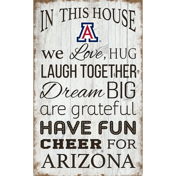 Arizona Wildcats 11'' x 19'' Team In This House Sign