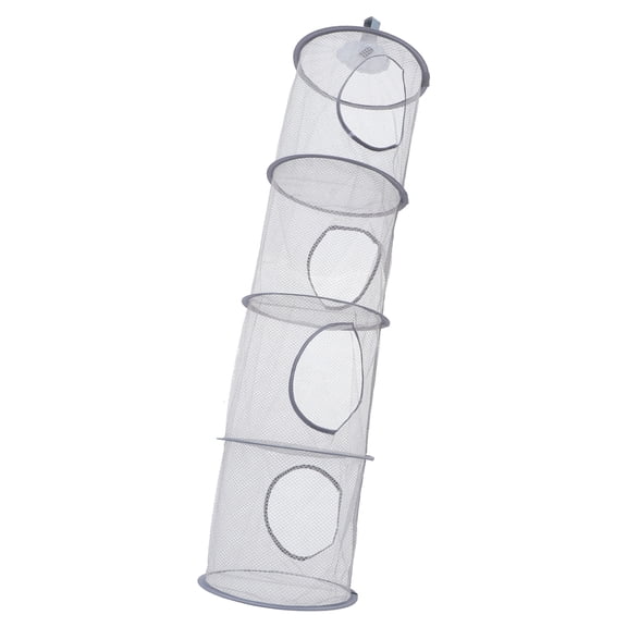CTIRCHIU Grey Multi-Layer Mesh Hanging Basket for Underwear, Socks, Plush Toy Storage and Organization