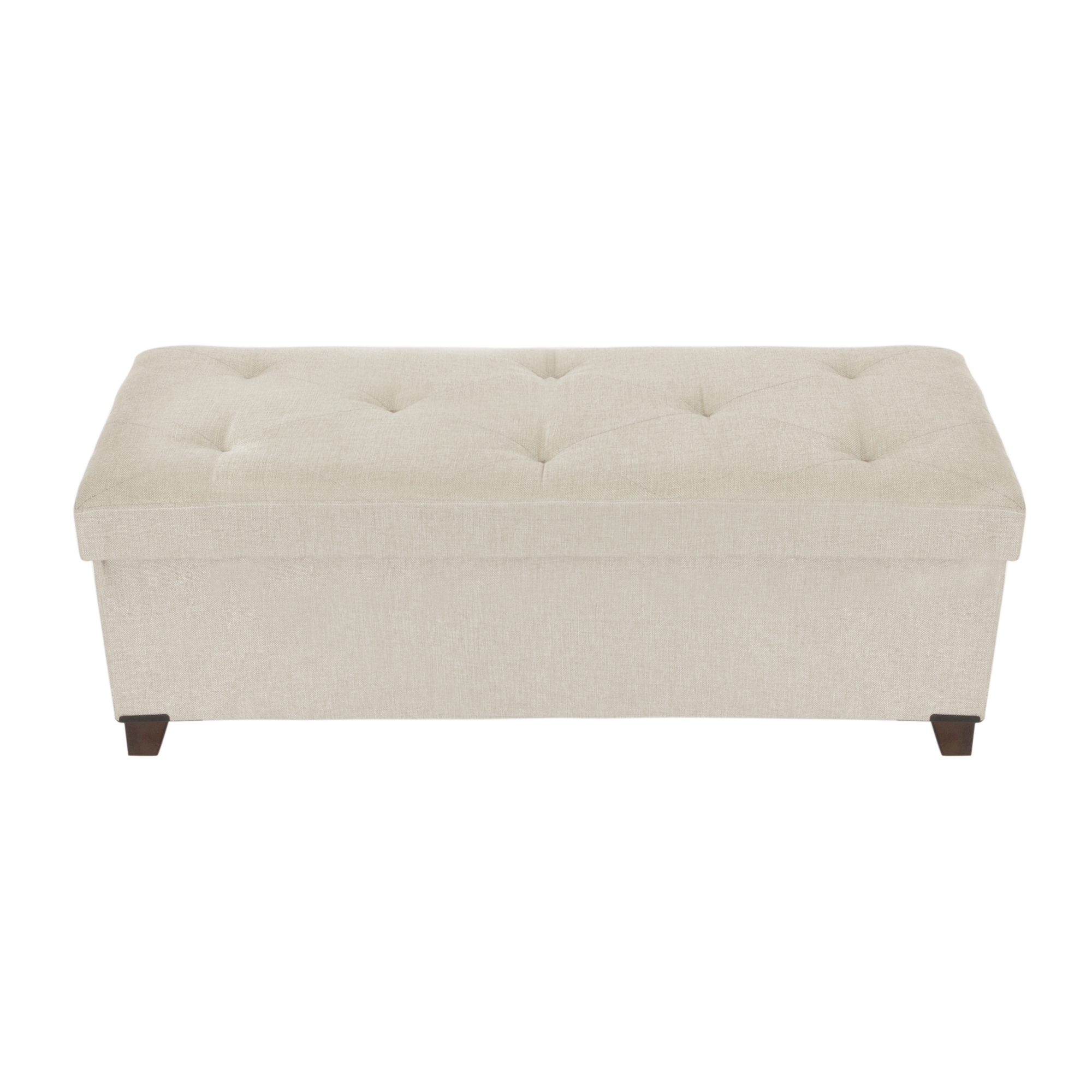 Fabric Storage Ottoman, Bench for Entryway and Bedroom, 43.31"x16.73"x15.75", Beige