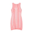 thumbnail image 4 of Nmnitkp Women's Crochet Swimsuit Cover Up, Openwork Knit Beach Cover Up Dress, V Neck Sleeveless UPF 50+ Sun Protection for Vacation Pool Summer Pink.L, 4 of 6