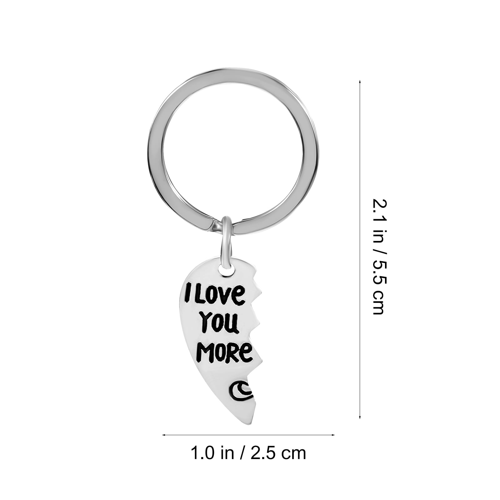 1 Pair Couple Keychains I Love You Most/More Heart Shaped Puzzle