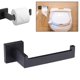 thumbnail image 5 of Soporte y de rollo de papel higiénico de acero inoxidable para baño montado en prueba de herrumbre Negro Baoblaze Portarrollos cuadrado, 5 of 8
