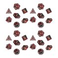 thumbnail image 1 of Juego de 4 dados poliédricos de plástico, cubos de dados poliédricos de aprendizaje con números dorados transparentes para juegos de mesa de enseñanza de matemáticas, color rojo YUNYI BRAND Deportes, 1 of 8
