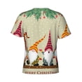 thumbnail image 6 of Vsdgher Christmas Card With Gnomes Print Men's Dry Fit Mesh Athletic Shirts Moisture Wicking Tennis T-Shirt Tops, 6 of 9