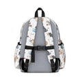 thumbnail image 3 of Cat and Fishbowl White Pattern Cute School Backpack with Padded Back and Adjustable Shoulder Straps 13.4"x11"x4.7", 3 of 5