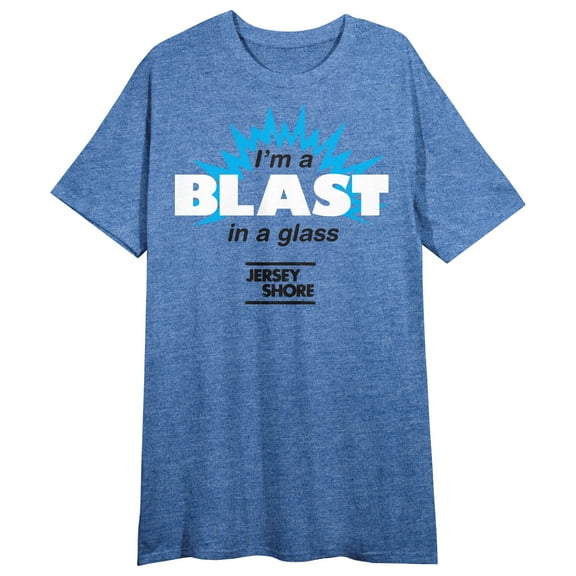 MTV Jersey Shore I'm A Blast In A Glass Women's Blue Heather Sleep Shirt-Medium