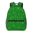 thumbnail image 1 of Balery Green Glitter Mochila Escolar Impresa, Mochila Ligera para Viajes Casual, Mochila Duradera y Cómoda Multifuncional, Mochila para Laptop-One Size, 1 of 5