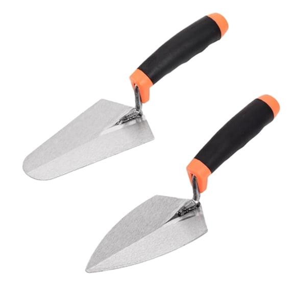 2Pcs Pointing Trowel and Gauging Trowel Set,6in Masonry Hand Tool with Soft Grip Handle,Margin Trowel Bricklaying Trowel