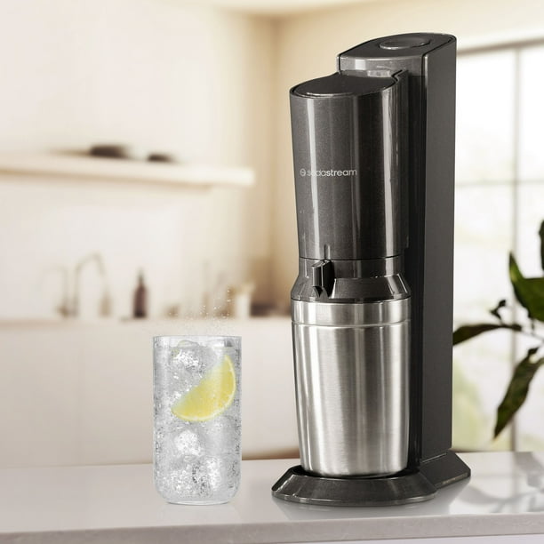 SodaStream Aqua Fizz (Black) Sparkling Water Maker with CO2 and Glass Carafes