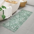 thumbnail image 6 of Blue Bathroom Rugs, Distressed Farmhouse Boho Bath Mat, Comfy Velvet Small Bath Rugs Non Slip Washable, Vintage Oriental Toilet Rug for Sink Shower Vanity, 18x26 inch, 6 of 6