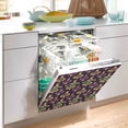 thumbnail image 2 of Yayeee Magnetic Dishwasher Cover for The Front Decoration Home Kitchen Machine Sticker Protector, Gold and Purple Floral Pattern, 2 of 6