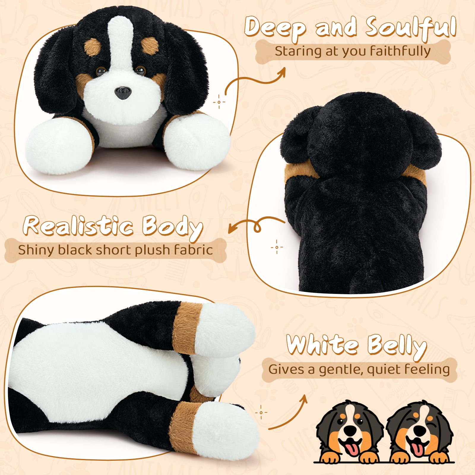 MaoGoLan 24.8'' Bernese Mountain Dog Stuffed Animal Giant Plush Dog Toy