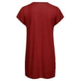 thumbnail image 4 of Innerwin Tee Manches Courtes Hauts pour Dames Travail Col en V T-Shirt Ample Rouge 2TG, 4 of 8