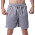 thumbnail image 3 of Fabrcox Basketball Shorts Men Mesh Quick Dry Mens Casual Shorts Lightweight Elastic Waist Summer Outdoor Workout Mens Gym Shorts with Pockets Gray XXXL, 3 of 7