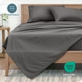 thumbnail image 4 of Bare Home Ultra-Soft Sheet Set - Premium 1800 Collection - Deep Pockets - 4-Pieces - King, Pinstripe - Gray/White, 4 of 8