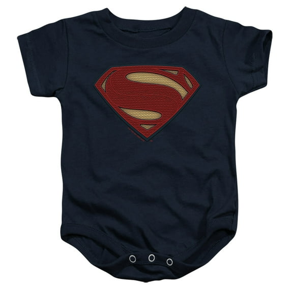 Batman V Superman Superman Costume Shield Unisex Infant Snap Suit for Baby (18 Months) Navy