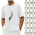 thumbnail image 1 of QATAINLAV Shirts Chemises pour Hommes Été 2025 T - Décontractés Col Rond Manches Courtes Blouses Mode Graphique Muscle Shirts Coton Basiques Tees Tops Prime By Hour Blanc G, 1 of 5