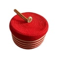thumbnail image 3 of Cesta de almacenamiento de cuerda redonda con tapa, contenedor de almacenamiento vacío, caja decorativa hecha a mano Manzana, 3 of 5
