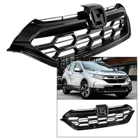 Front Grille Replacement Sport Style for 2017 2018 2019 Honda CR-V CRV (For LX Model Only) Honeycomb Black