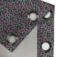 thumbnail image 4 of Ambesonne Leopard Print Grommet Curtain, Cheetah Panther Spots, 50" x 84", Black Grey and Pink, 4 of 6