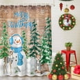 thumbnail image 5 of Retro Snowman Deer on Farm Wood Board Shower Curtain for Bathroom, Winter Snowflake Waterproof Shower Curtains Washable Quick Dry with Hooks Bathtub Curtains 60x72IN, 5 of 9