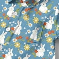 thumbnail image 7 of GNFQXSS Kids Easter Bunny Graphic Short Sleeve Crew Neck Pullover Relaxed Lightweight Comfortable Soft Casual Easter School Family Gathering Wear Blue 8 Years, 7 of 7