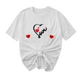 thumbnail image 2 of Otvok Womens Valentine'S Day Tops Casual Printed Round Neck Short Sleeve T-Shirt, 2 of 6