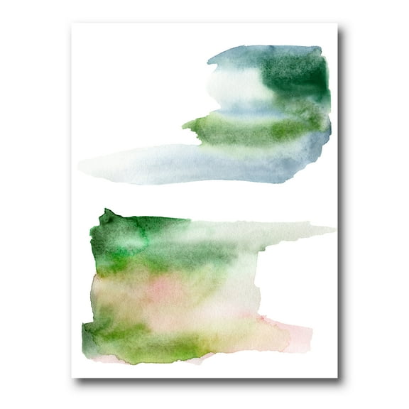 Designart ' Blue Green and Pink Spots Clouds ' Modern Canvas Wall Art Print